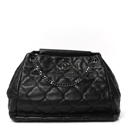 Chanel Lambskin Cells Accordion Tote Black 1 of 10