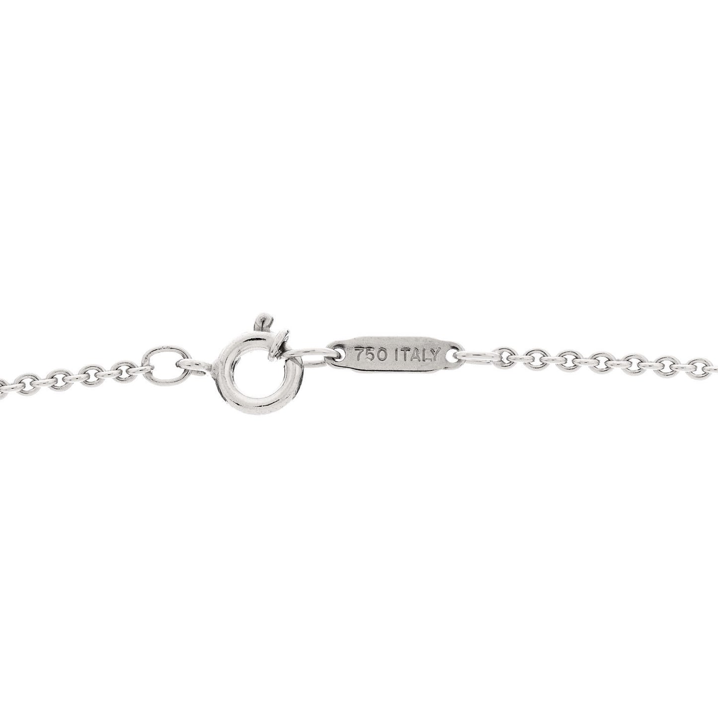 18K White Gold Diamond 1837 Double Bar Pendant Necklace