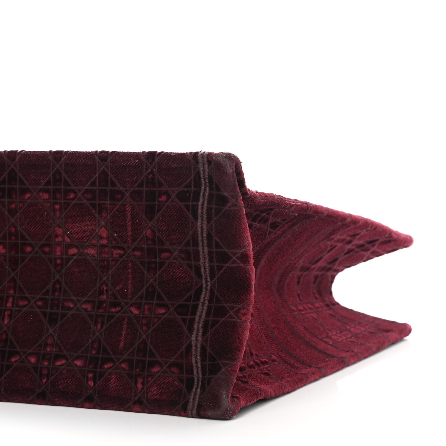 Velvet Cannage Large Book Tote Burgundy