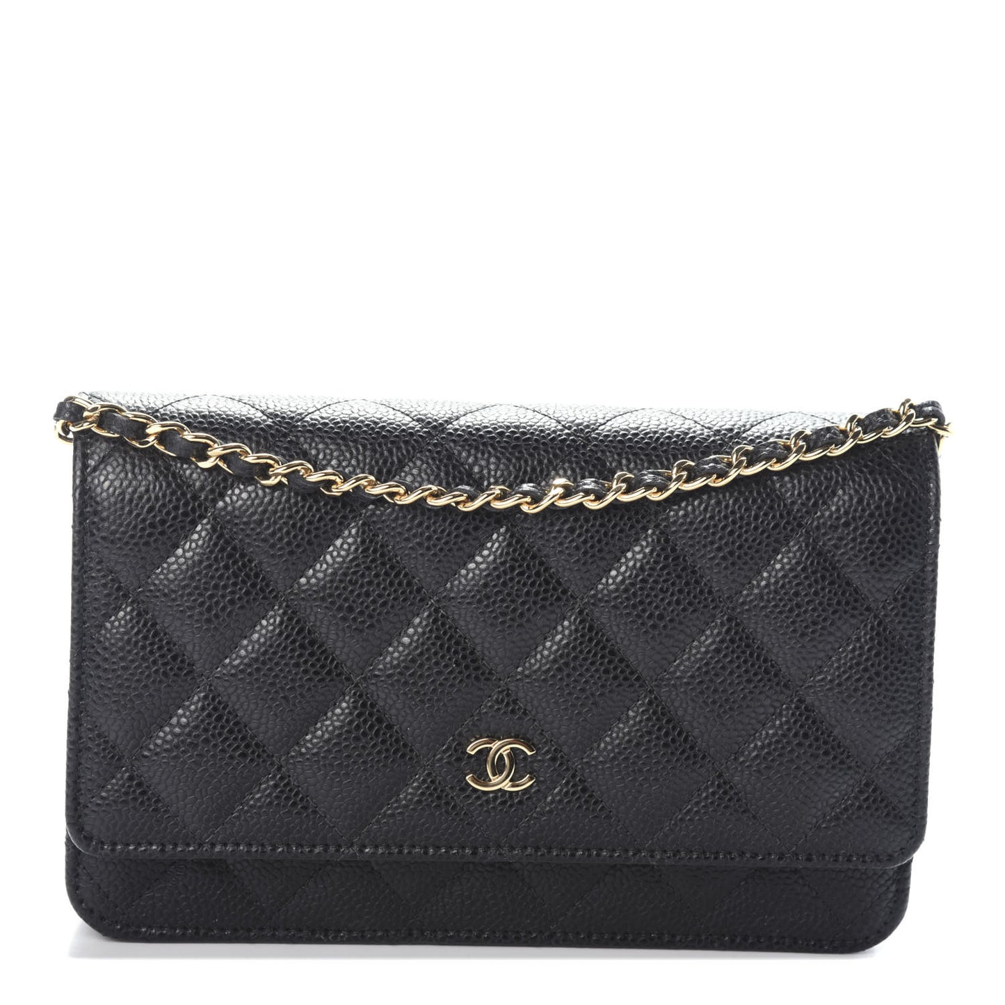 Caviar Quilted Wallet On Chain WOC Black
