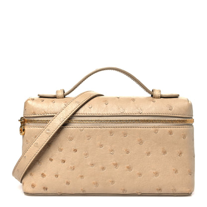 Loro Piana Ostrich L19 Extra Pocket Pouch Beige 1 of 9