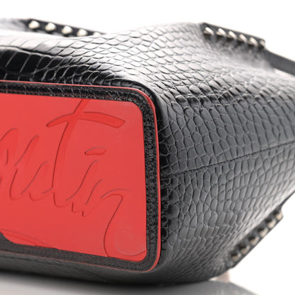 Christian Louboutin Crocodile Embossed Calfskin Spiked Small Cabarock Shopper Tote Black 9 of 10