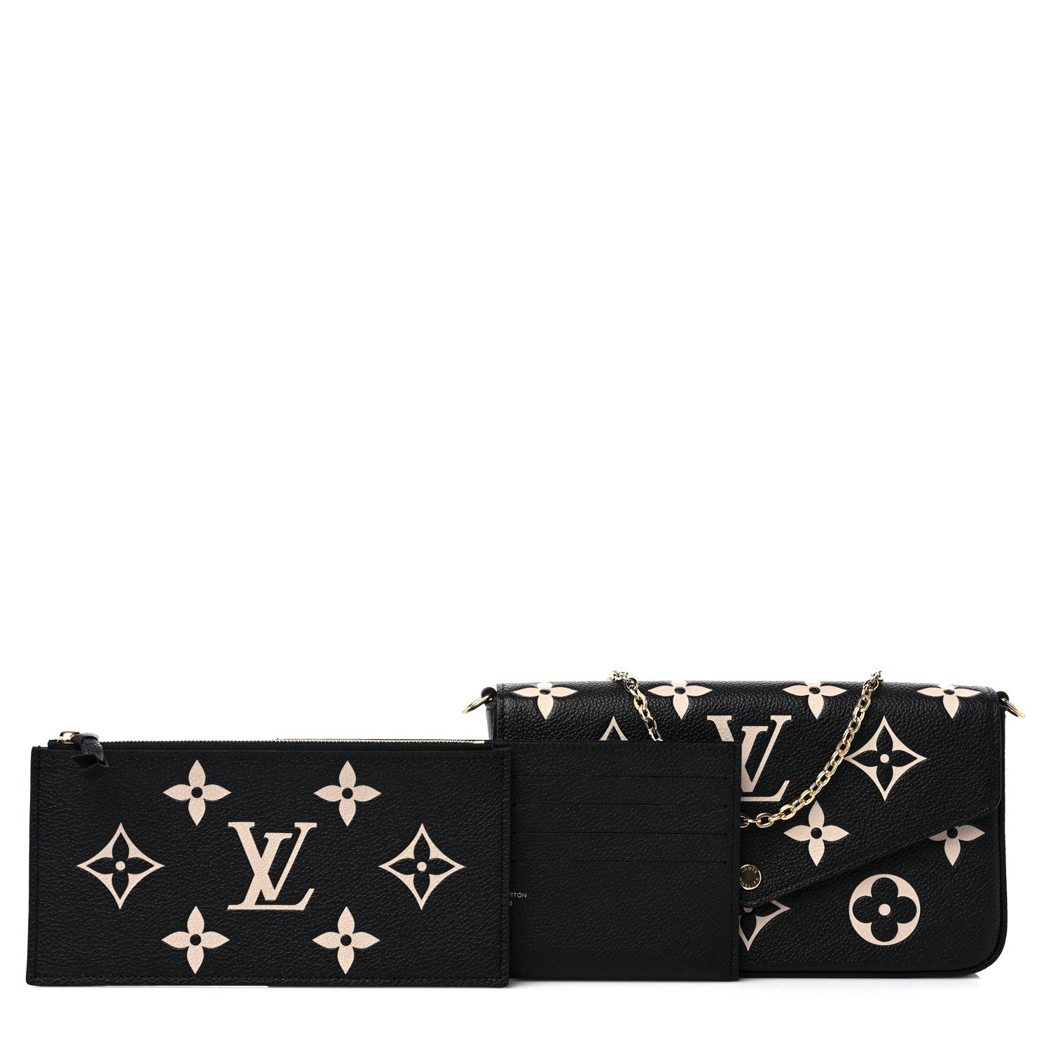 Louis Vuitton Empreinte Monogram Giant Felicie Pochette Black Beige 1 of 9