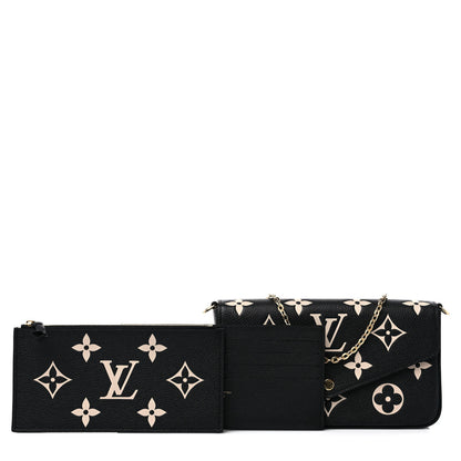 Louis Vuitton Empreinte Monogram Giant Felicie Pochette Black Beige 1 of 9