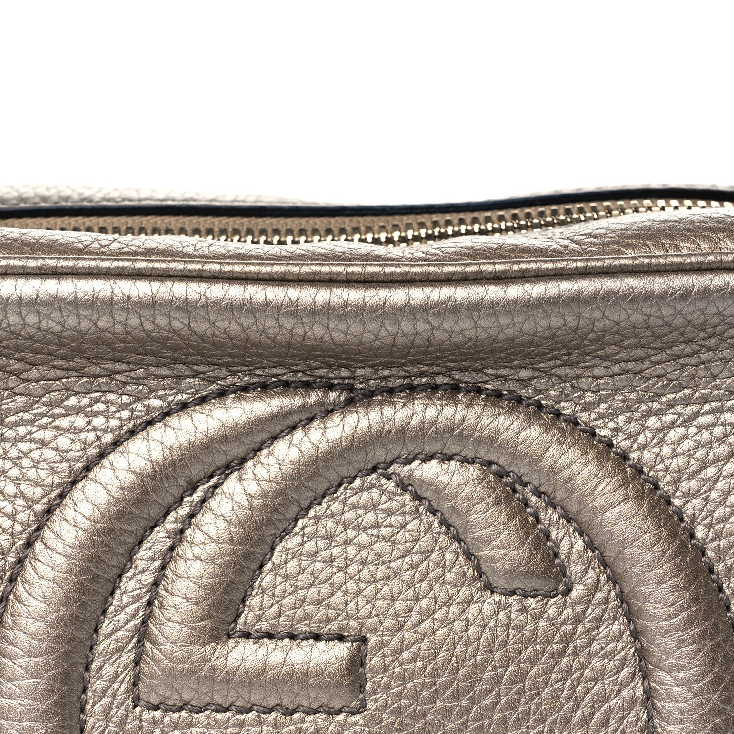 Gucci Metallic Pebbled Calfskin Small Soho Disco Bag Golden Beige 12 of 12