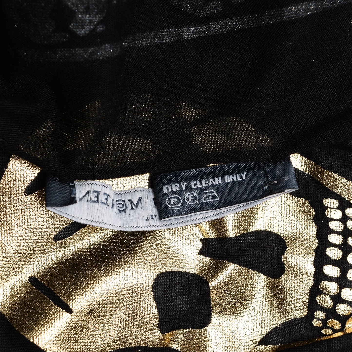 Modal Cashmere Skull Scarf Black Gold