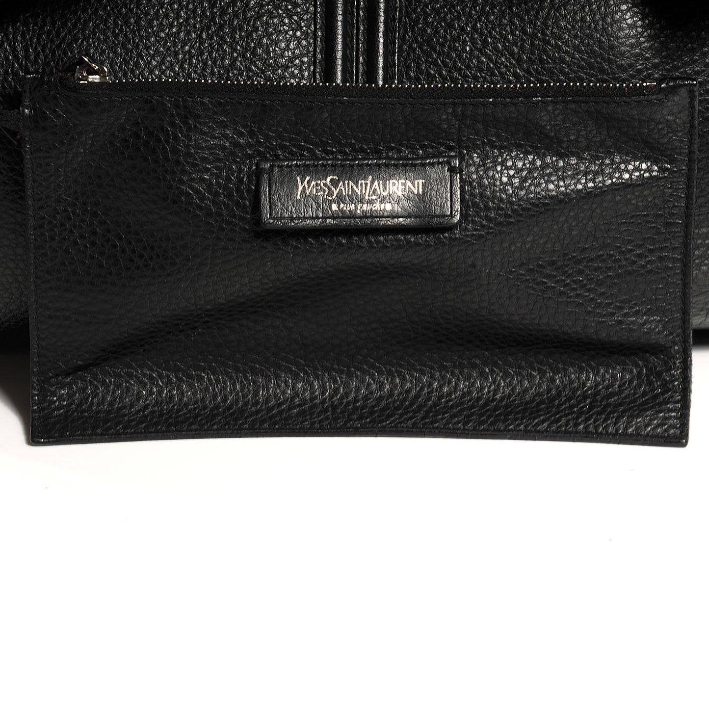 Pebbled Leather Large Y Bow Tote Black