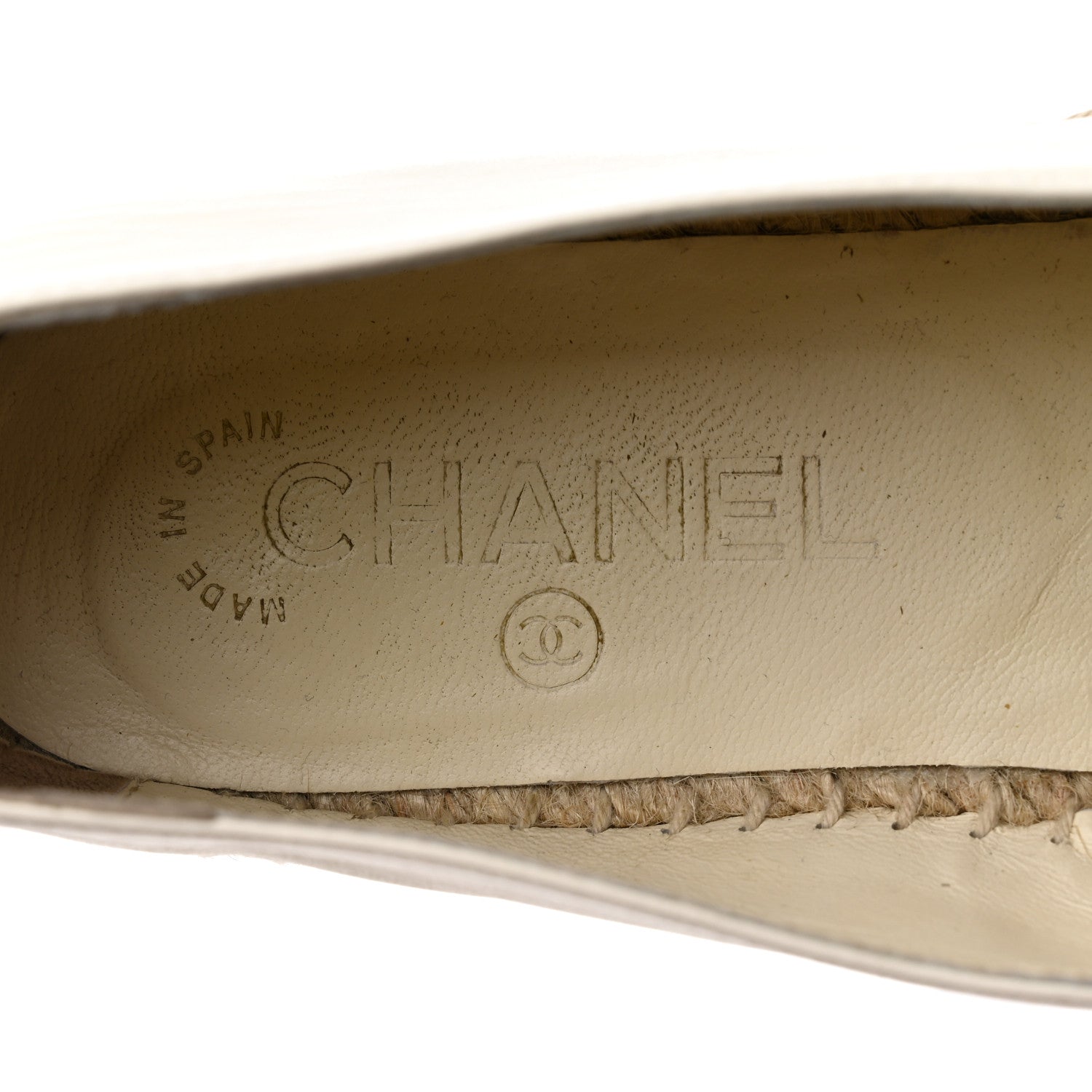 Chanel Lambskin CC Espadrilles 37 White 7 of 9