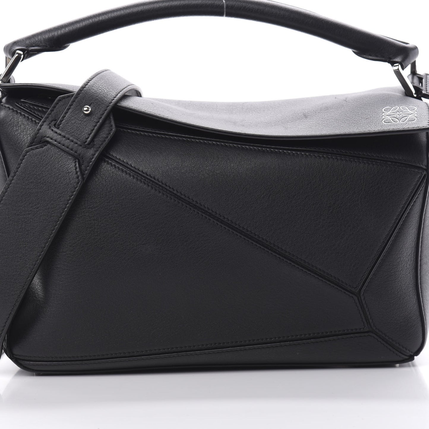 Calfskin Medium Puzzle Bag Black