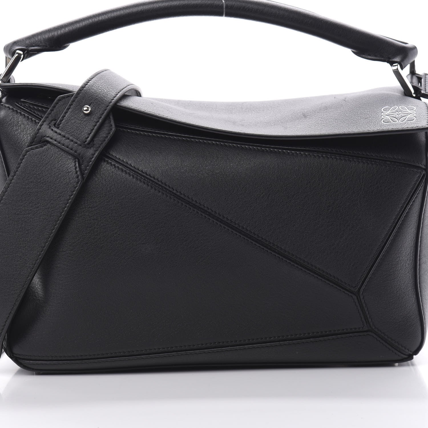 Loewe Calfskin Medium Puzzle Bag Black 8 of 13