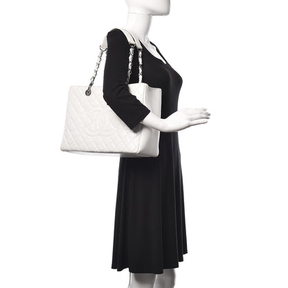 Chanel Caviar Quilted Grand Shopping Tote GST White 2 of 21