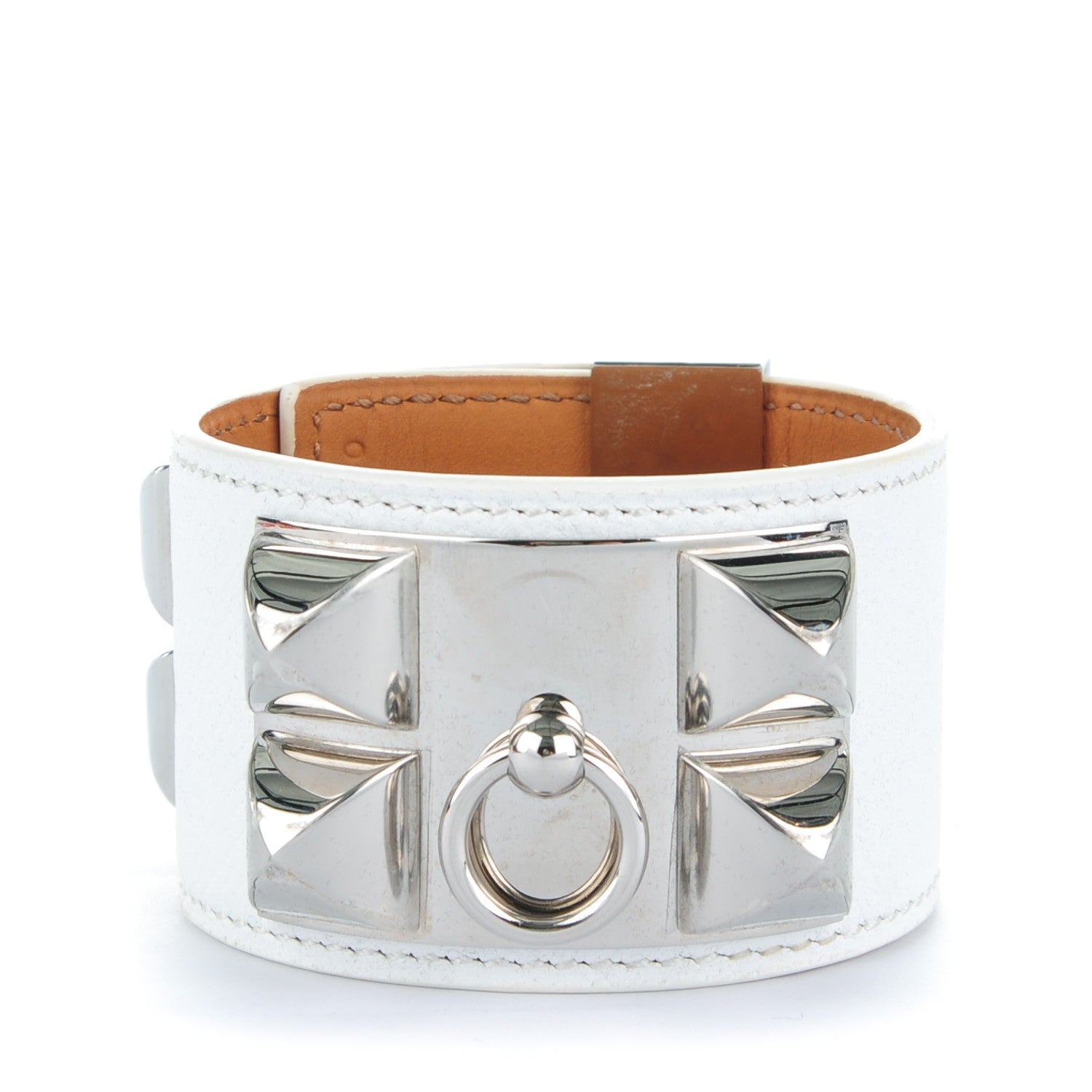 Hermes Epsom Collier de Chien CDC Bracelet S White 1 of 8
