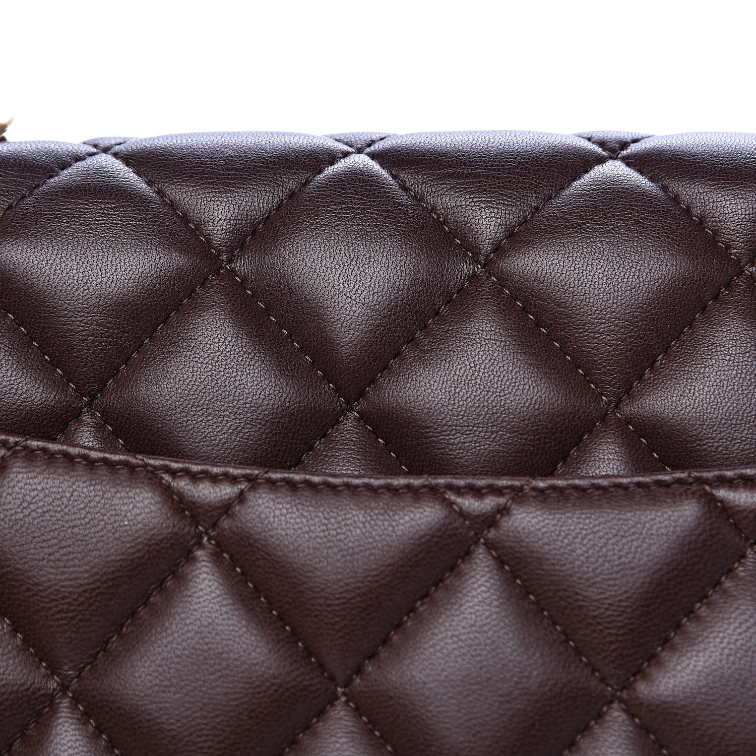 Chanel Lambskin Quilted Jumbo Single Flap Dark Brown 11 of 13