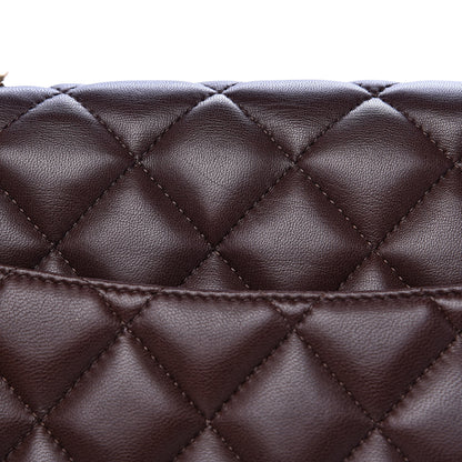 Chanel Lambskin Quilted Jumbo Single Flap Dark Brown 11 of 13