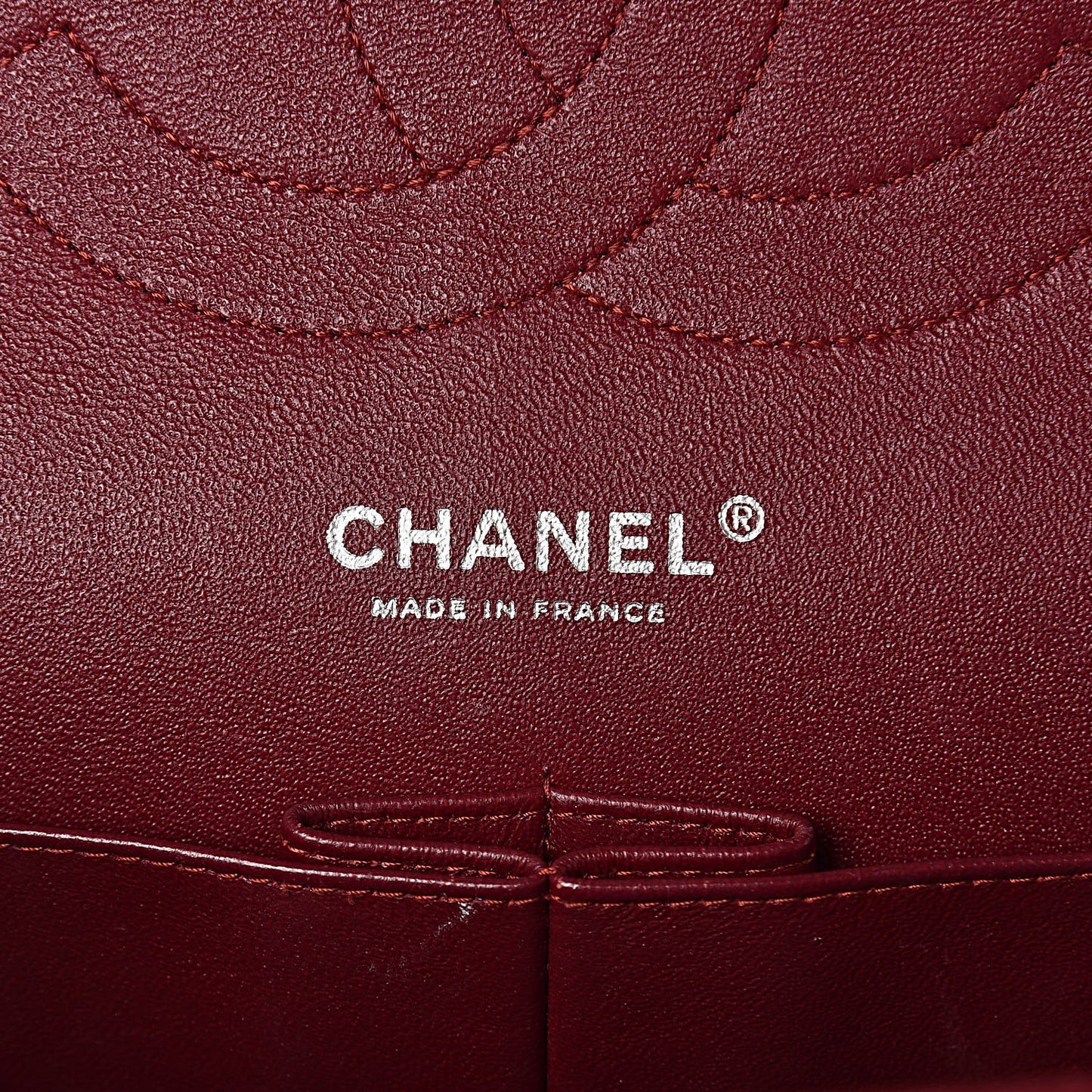 Patent Quilted Jumbo Double Flap Dark Red