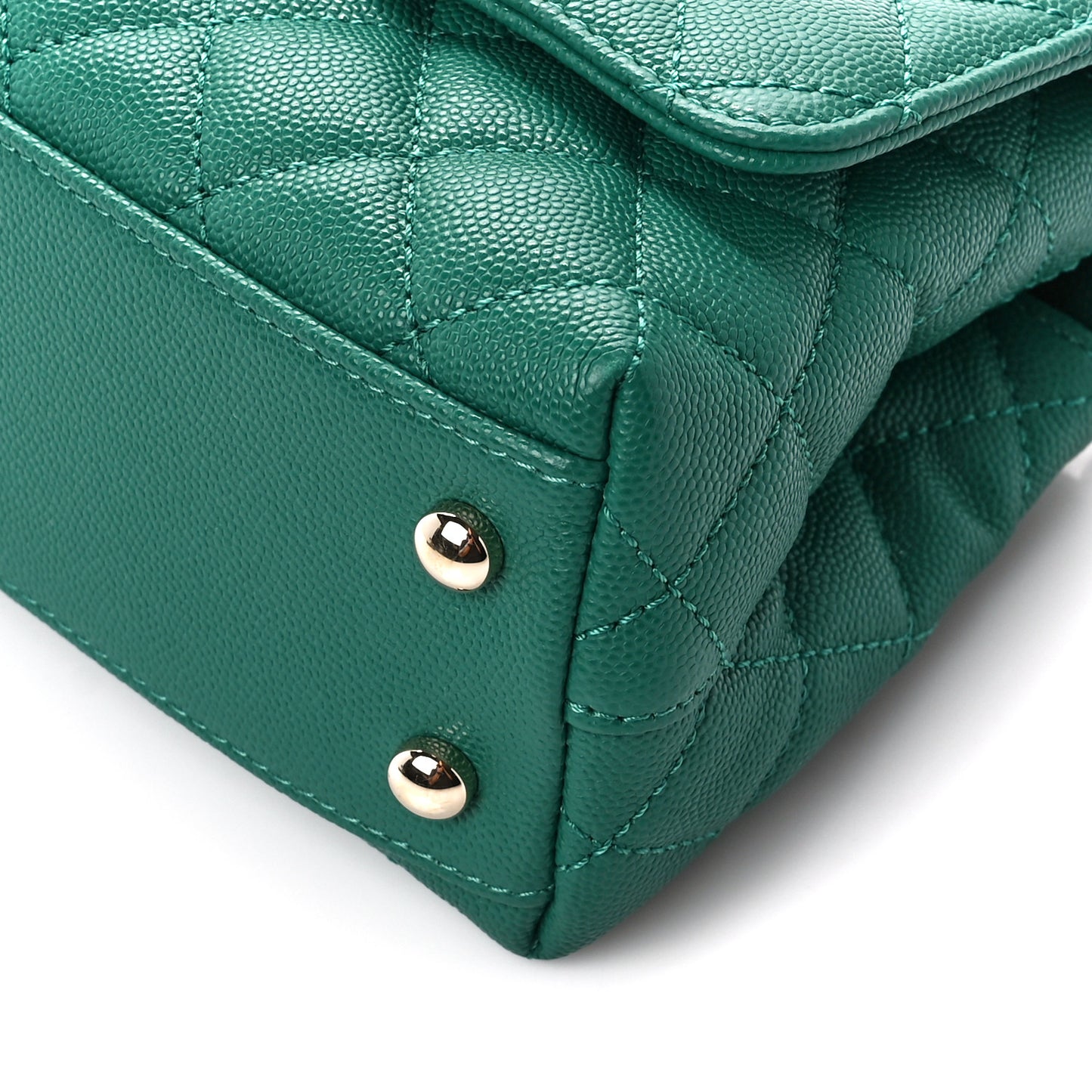 Caviar Quilted Extra Mini Coco Handle Flap Green