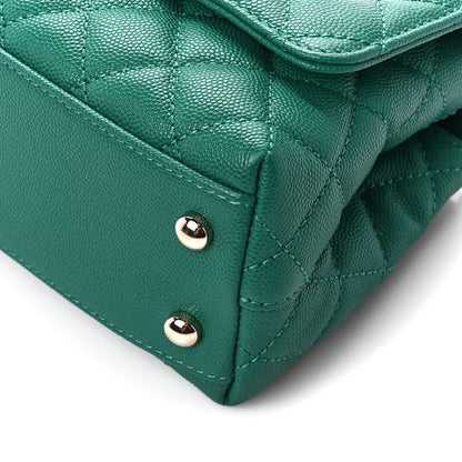 Chanel Caviar Quilted Extra Mini Coco Handle Flap Green 10 of 10