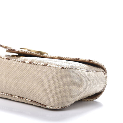 Gucci Raffia Elaphe Matelasse Small GG Marmont Shoulder Bag Natural Cream Brown 7 of 12