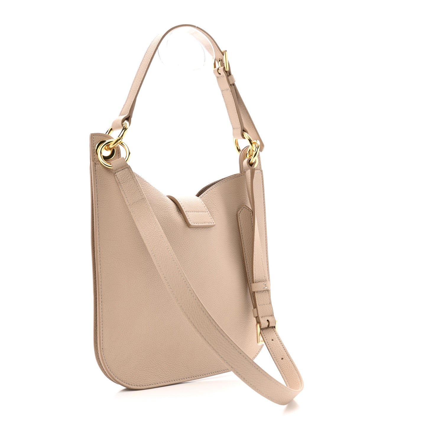 Grain Calfskin Small Tara Crossbody Beige
