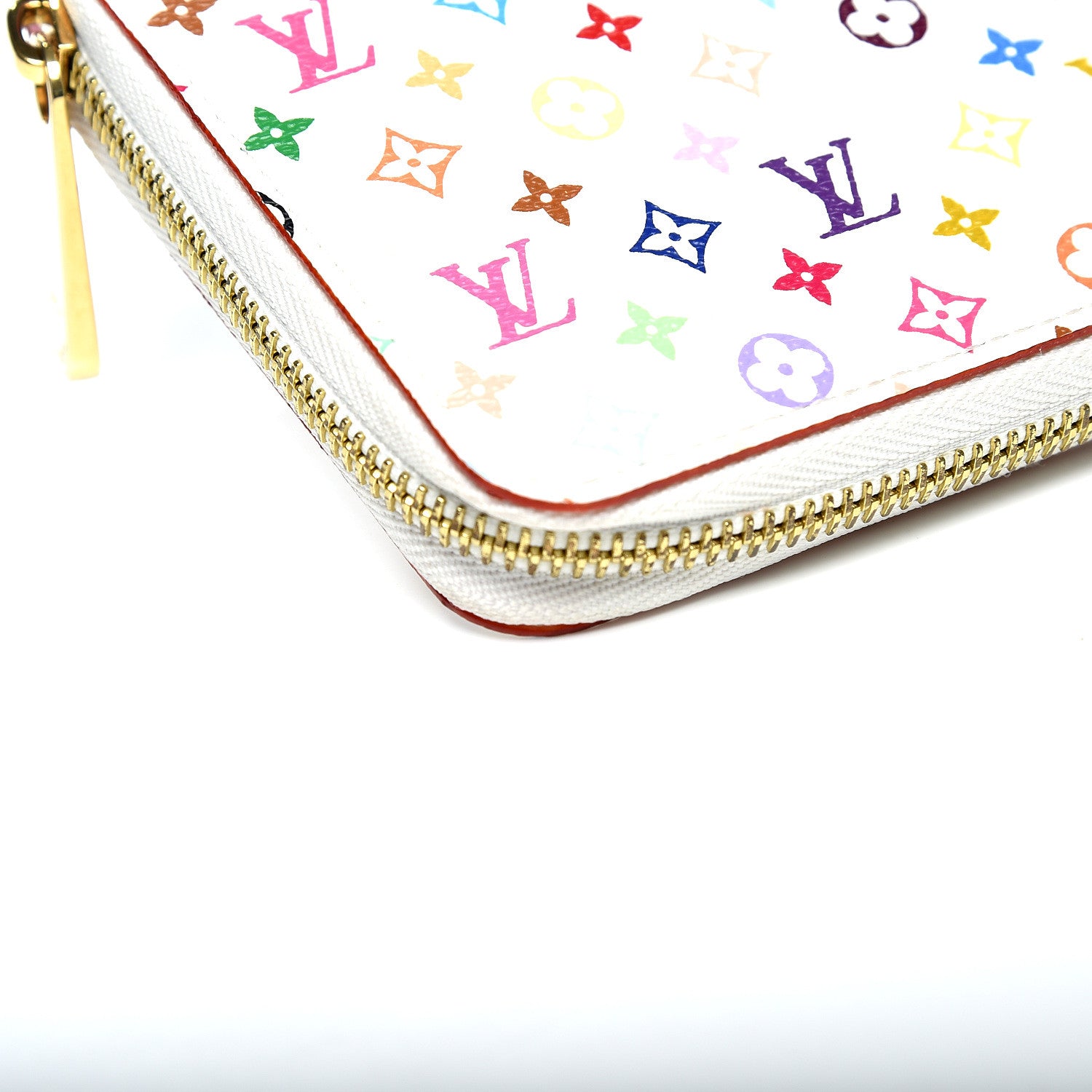 Louis Vuitton Monogram Multicolor Zippy Wallet White Litchi 5 of 9