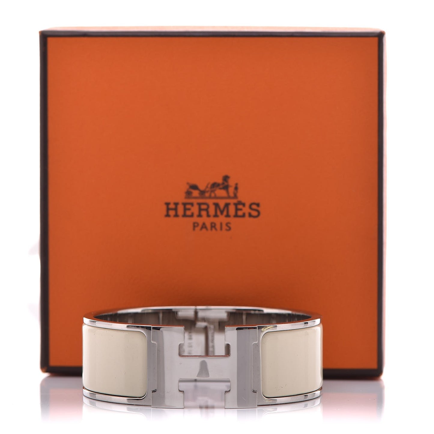 Enamel Wide Clic Clac H Bracelet PM Craie