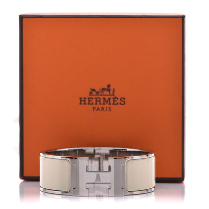 Hermes Enamel Wide Clic Clac H Bracelet PM Craie 6 of 6