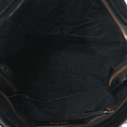 Balenciaga Agneau Classic Hardware City Logo Strap  Black White 6 of 11
