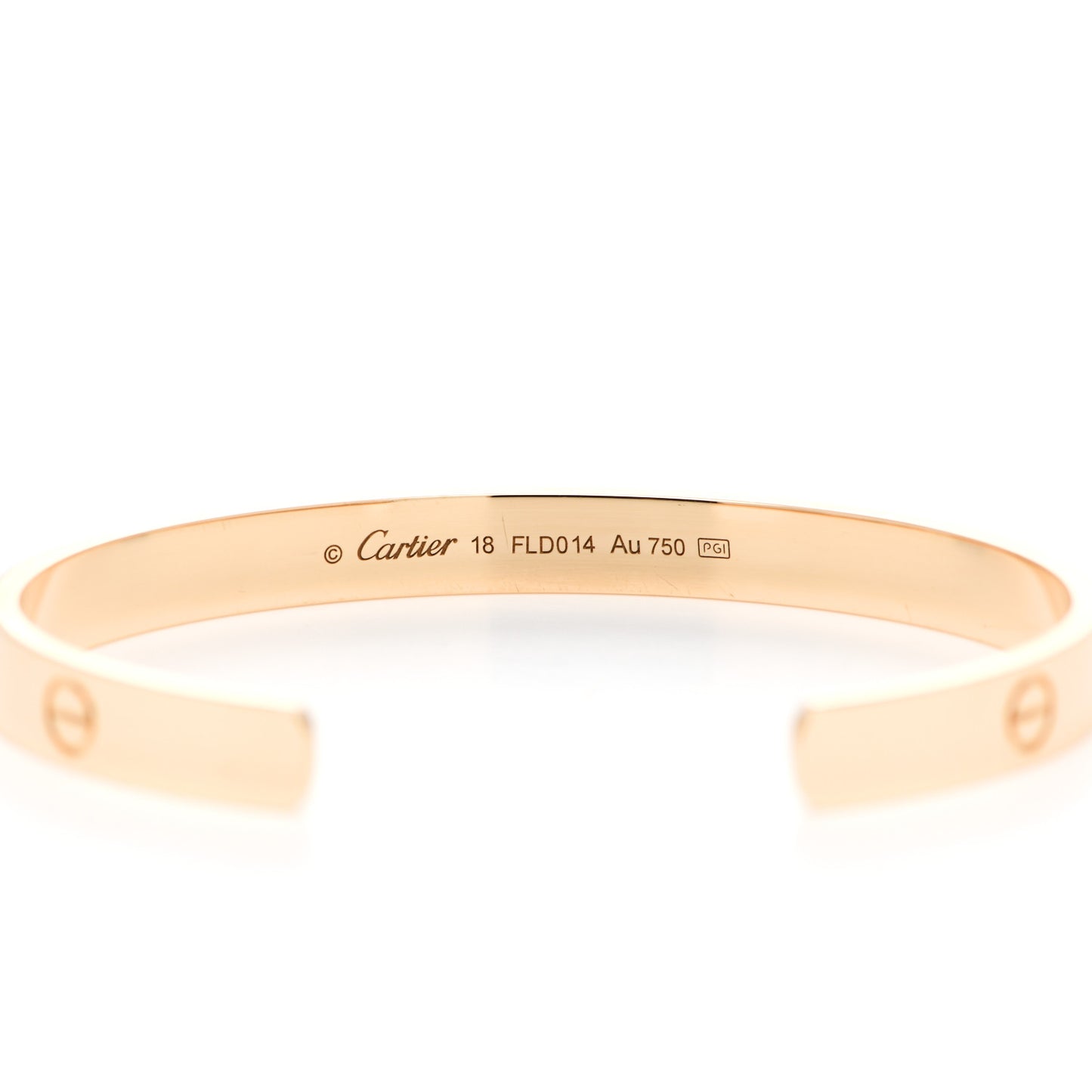 18K Yellow Gold LOVE Cuff Bracelet 18