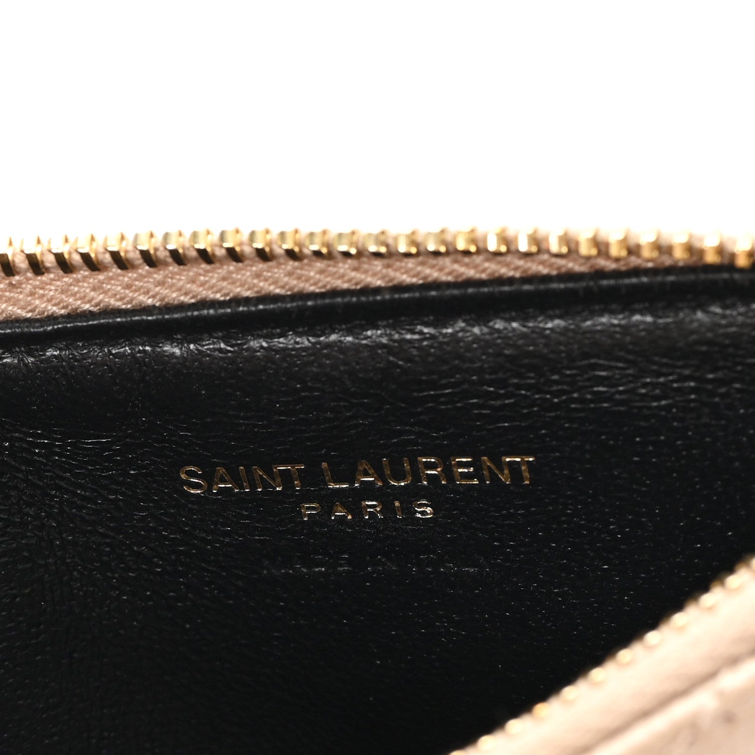 Saint Laurent Monogram Grain de Poudre 5 Fragments Zip Pouch Card Holder Dark Beige 6 of 7