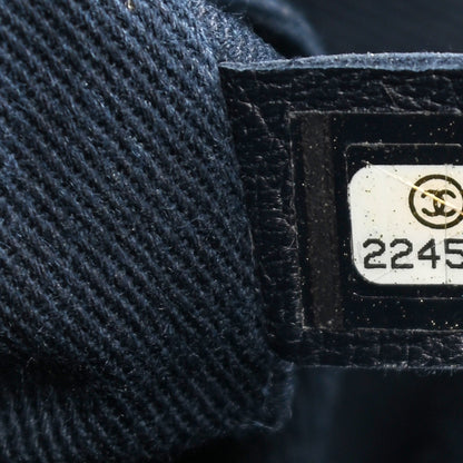 Chanel Denim Quilted Medium Airlines Buckle Messenger Bag Blue 7 of 10