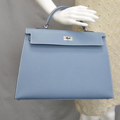 Hermes Epsom Kelly 35 Blue Jean 2 of 10