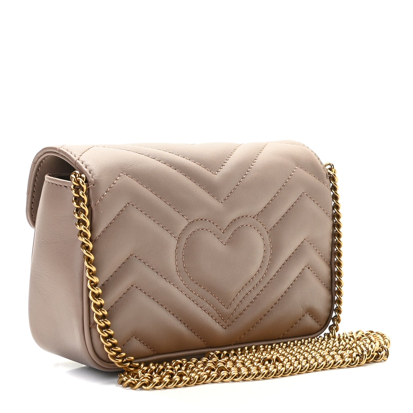 Calfskin Matelasse Super Mini GG Marmont Shoulder Bag Porcelain Rose