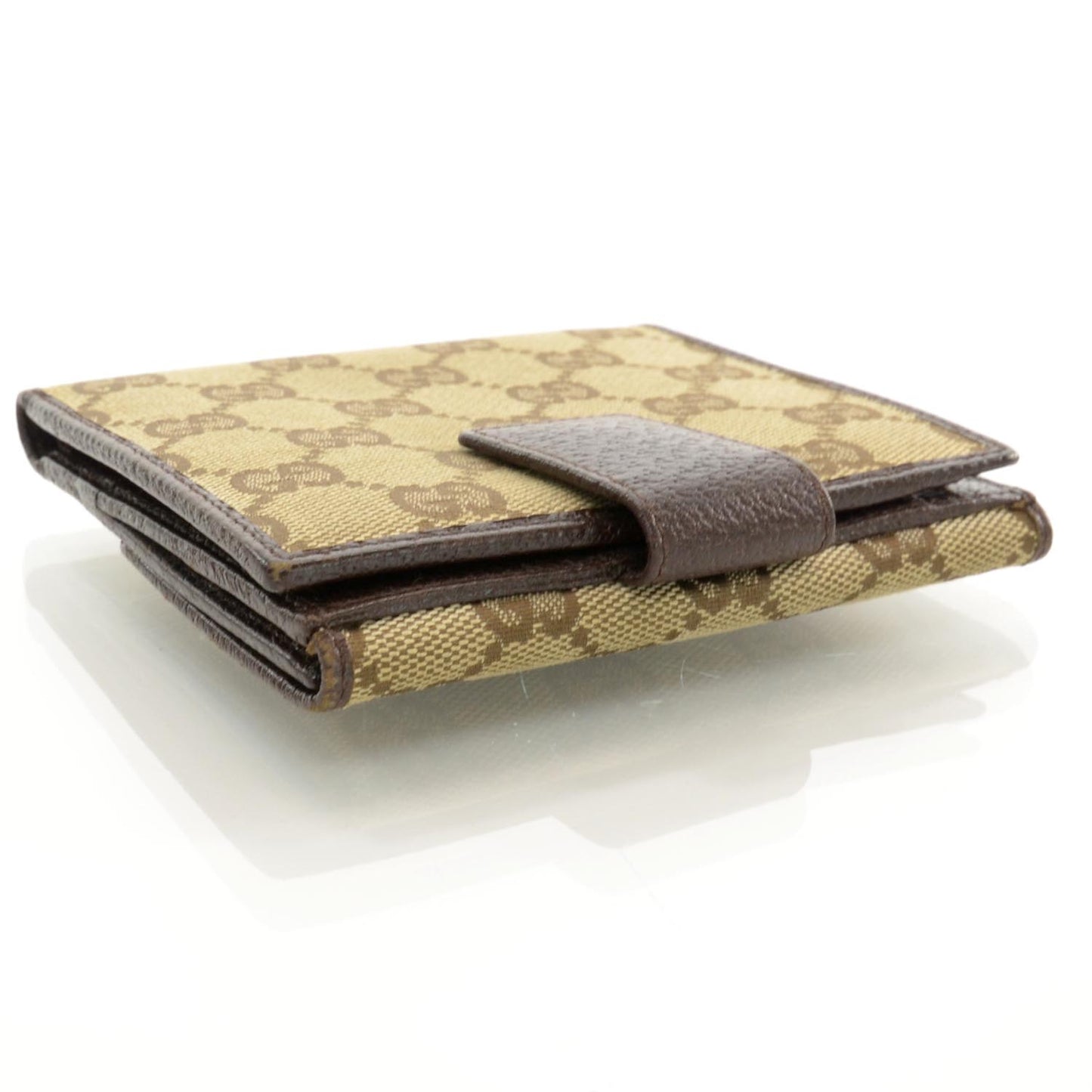 Monogram Metal Bar French Flap Wallet Beige Ebony Cocoa