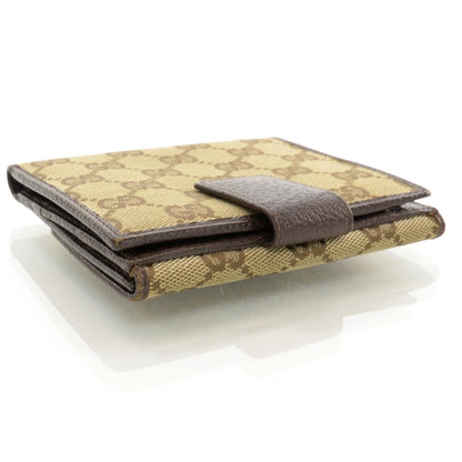 Gucci Monogram Metal Bar French Flap Wallet Beige Ebony Cocoa 4 of 9