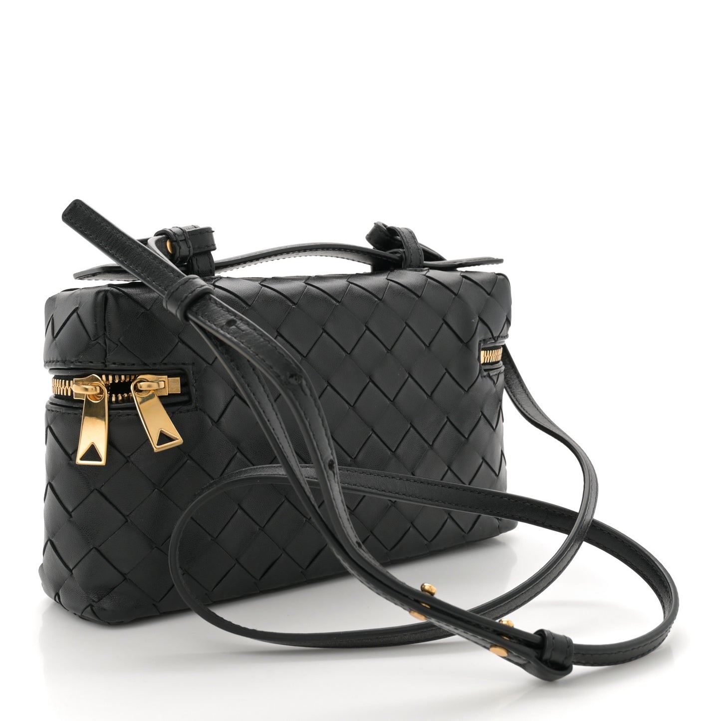 Calfskin Intrecciato Bang Bang Vanity Case Black