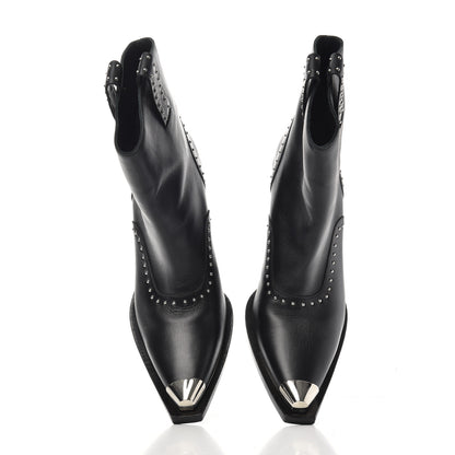Givenchy Smooth Calfskin Studded Western Cap Toe Ankle Boots 38.5 Black 5 of 9