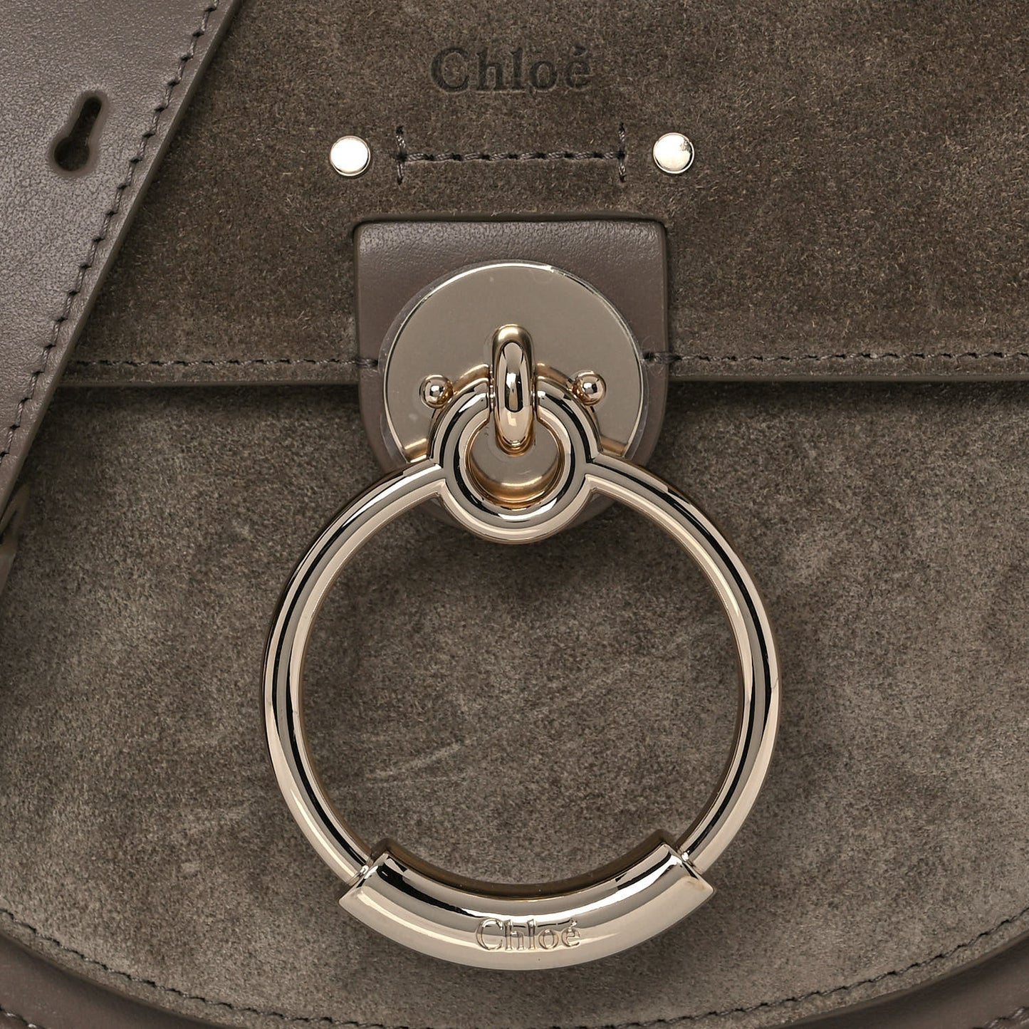 Calfskin Suede Small Tess Bag Army Green