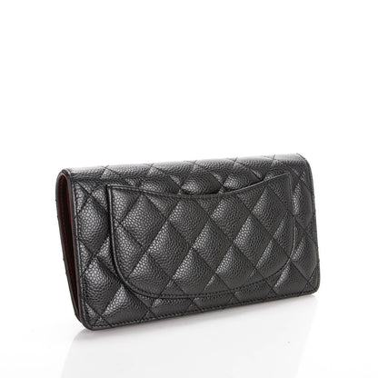 Chanel Caviar Quilted Yen Wallet Black 3 of 8