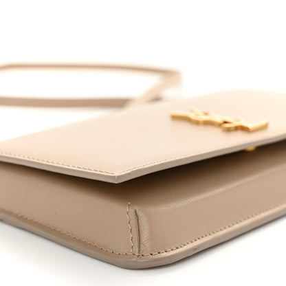 Saint Laurent Grained Calfskin Monogram Phone Holder Crossbody Beige 9 of 10