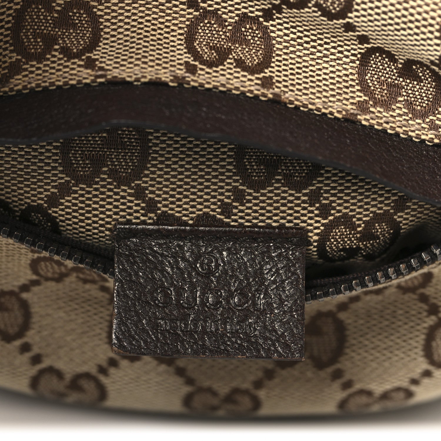 Gucci GG Monogram Double Pocket Belt Bag Dark Brown 6 of 10