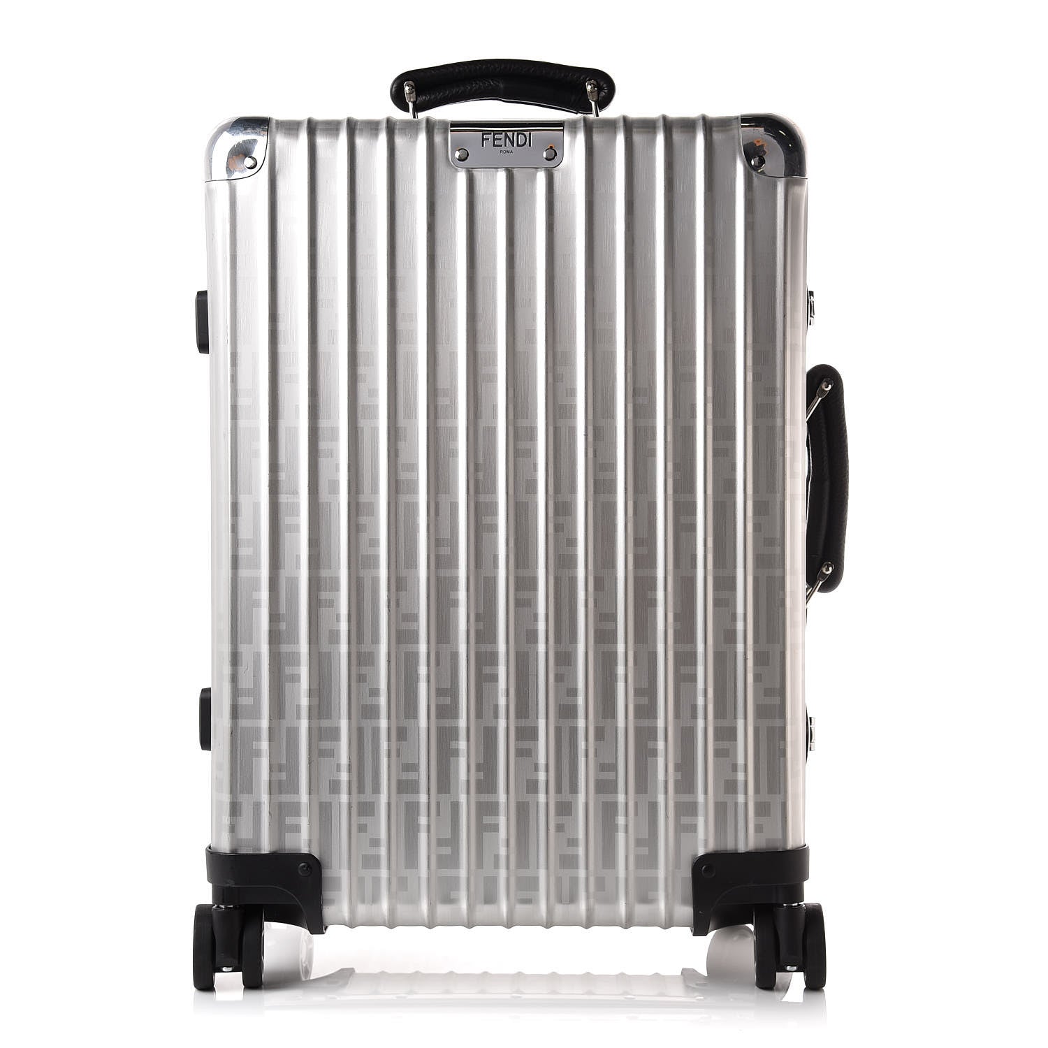 Fendi X RIMOWA Aluminum FF Print Roll Away Carry On Luggage Silver 1 of 21