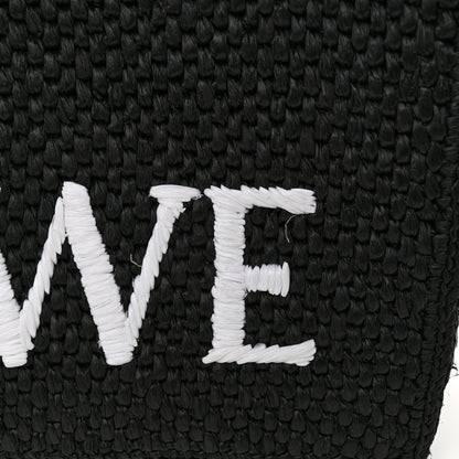 Loewe Raffia Medium Paula's Ibiza Logo Tote Black White 10 of 10