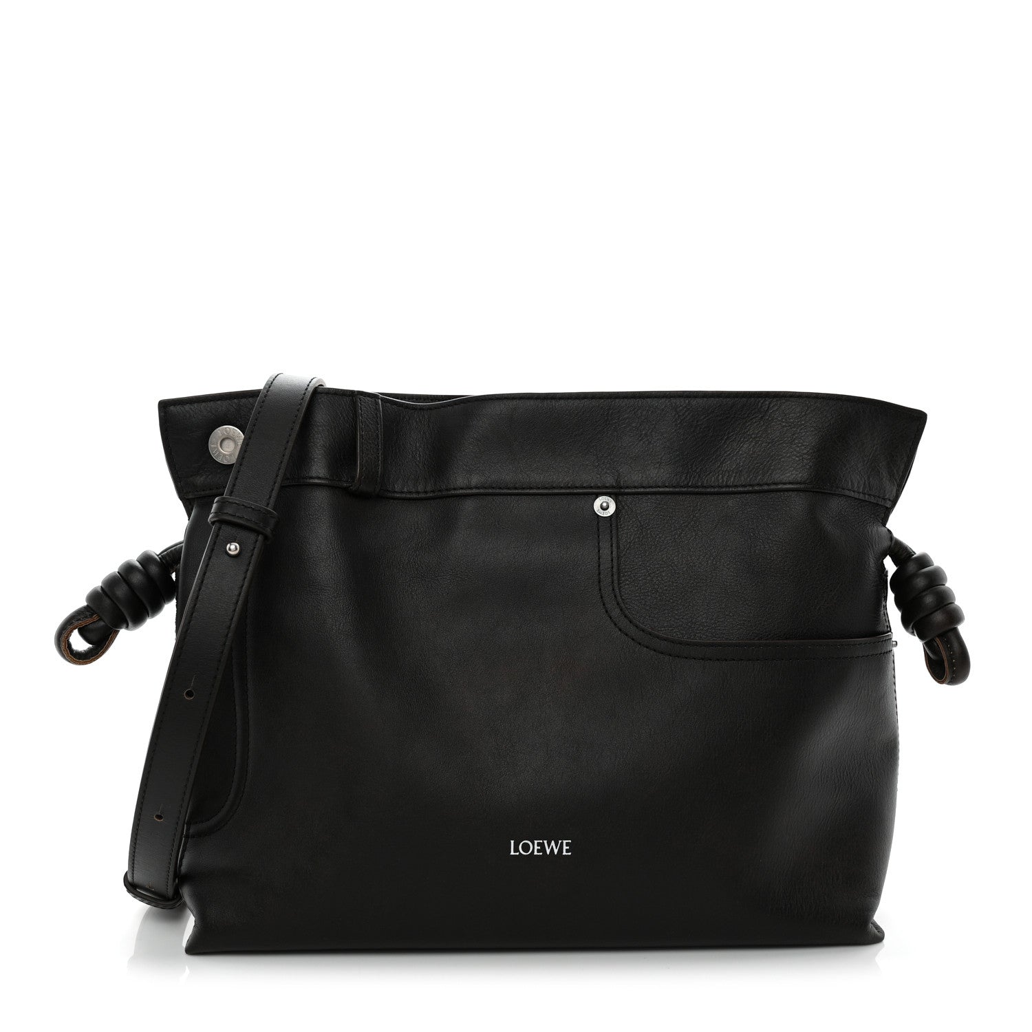 Loewe Shiny Calfskin Medium Panta Flamenco Knot Bag Vintage Brown 1 of 11