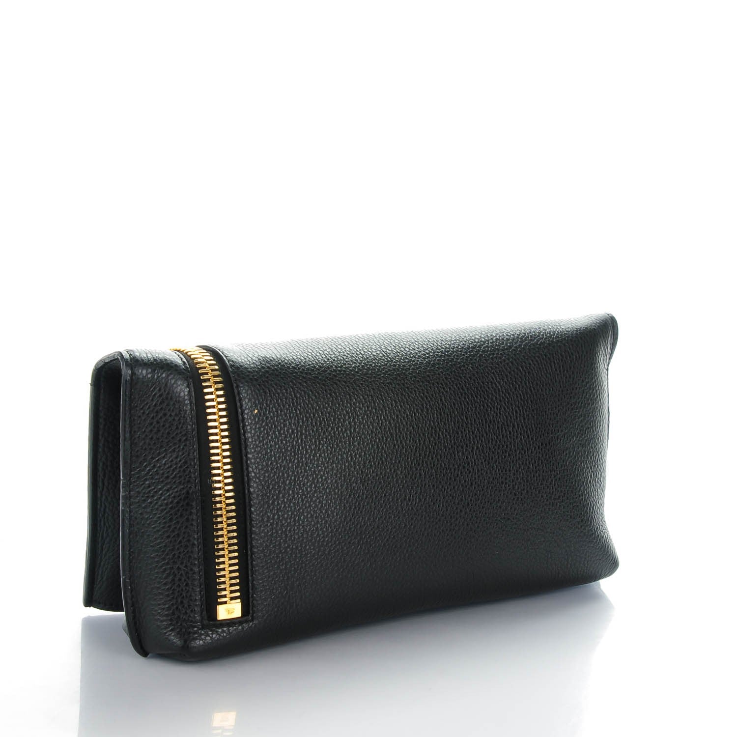 Tom Ford Pebbled Calfskin Small Alix Zip Padlock Zip Shoulder Bag Black 3 of 8