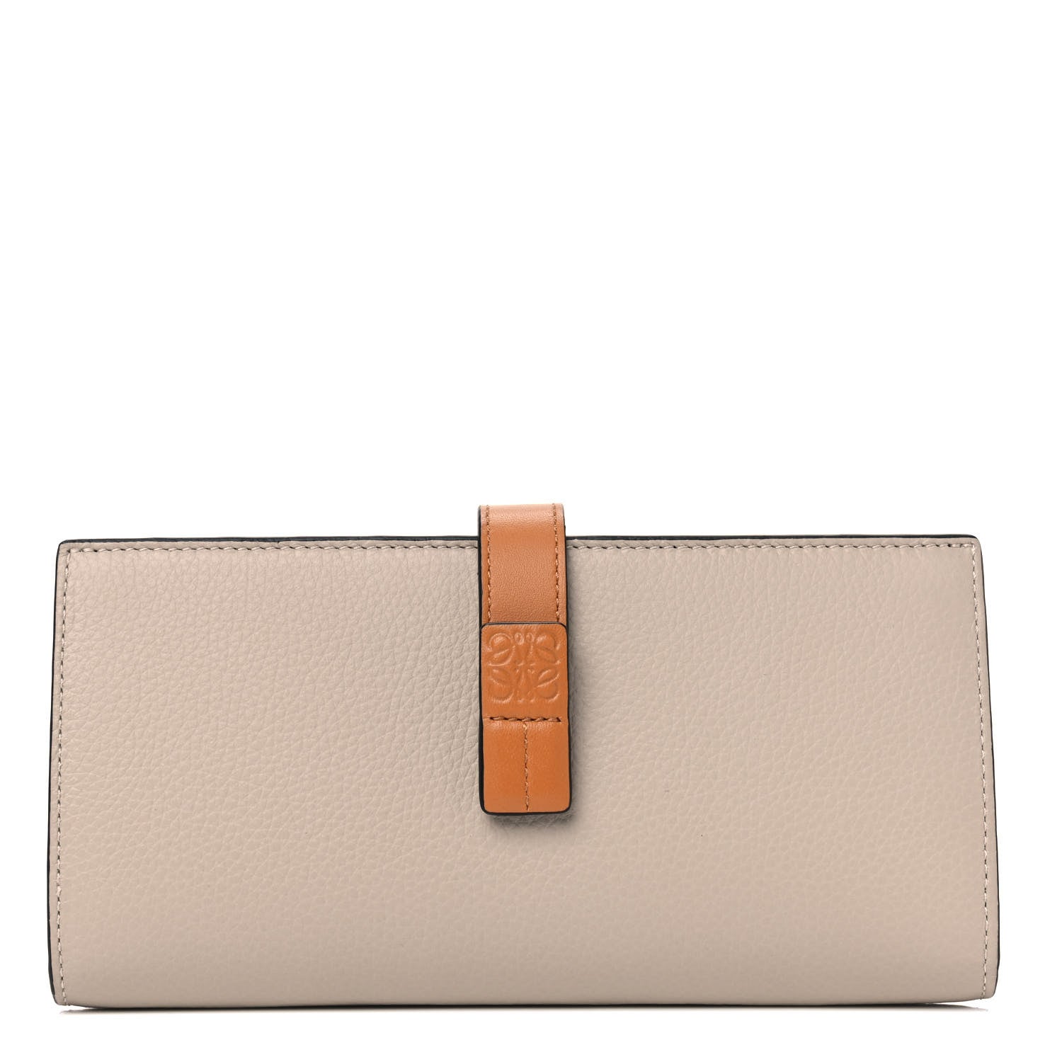 Loewe Grained Calfskin Large Vertical Wallet Light Oat 1 of 4