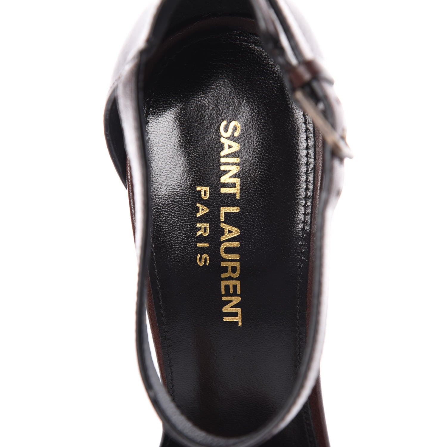 Saint Laurent Calfskin Opyum Sandals 37.5 Brown 6 of 9