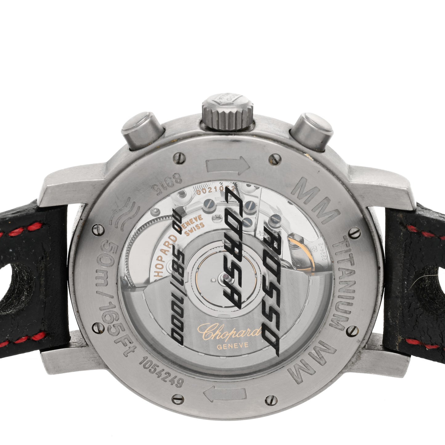 Titanium Calfskin 39mm Mille Miglia Rosso Corsa Chronograph Automatic Watch Red