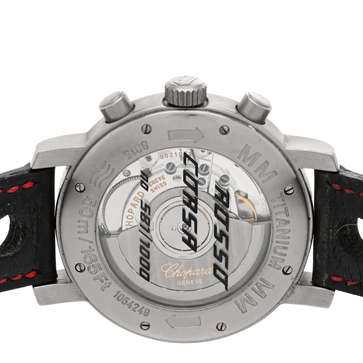 Chopard Titanium Calfskin 39mm Mille Miglia Rosso Corsa Chronograph Automatic Watch Red 4 of 5