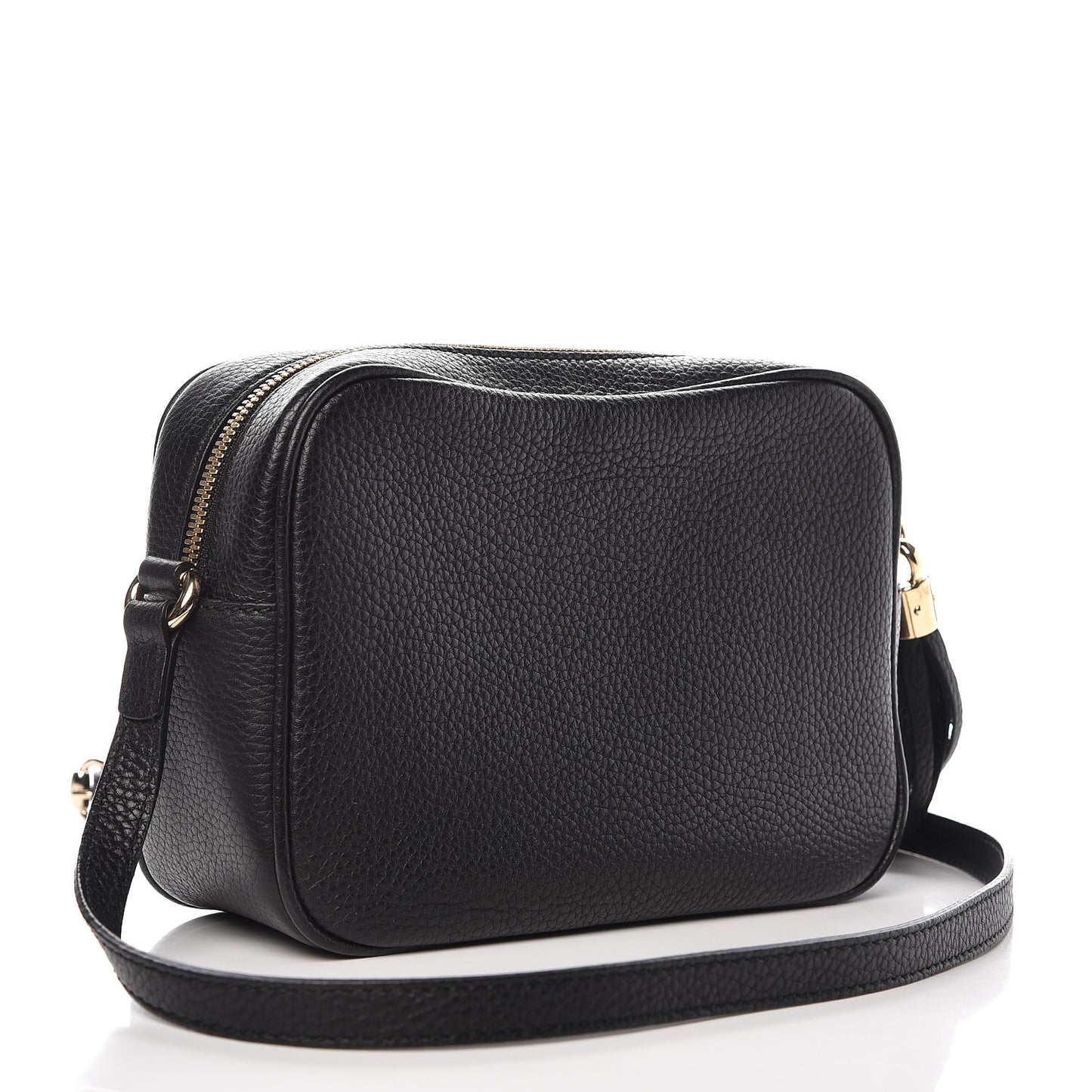 Pebbled Calfskin Small Soho Disco Bag Black