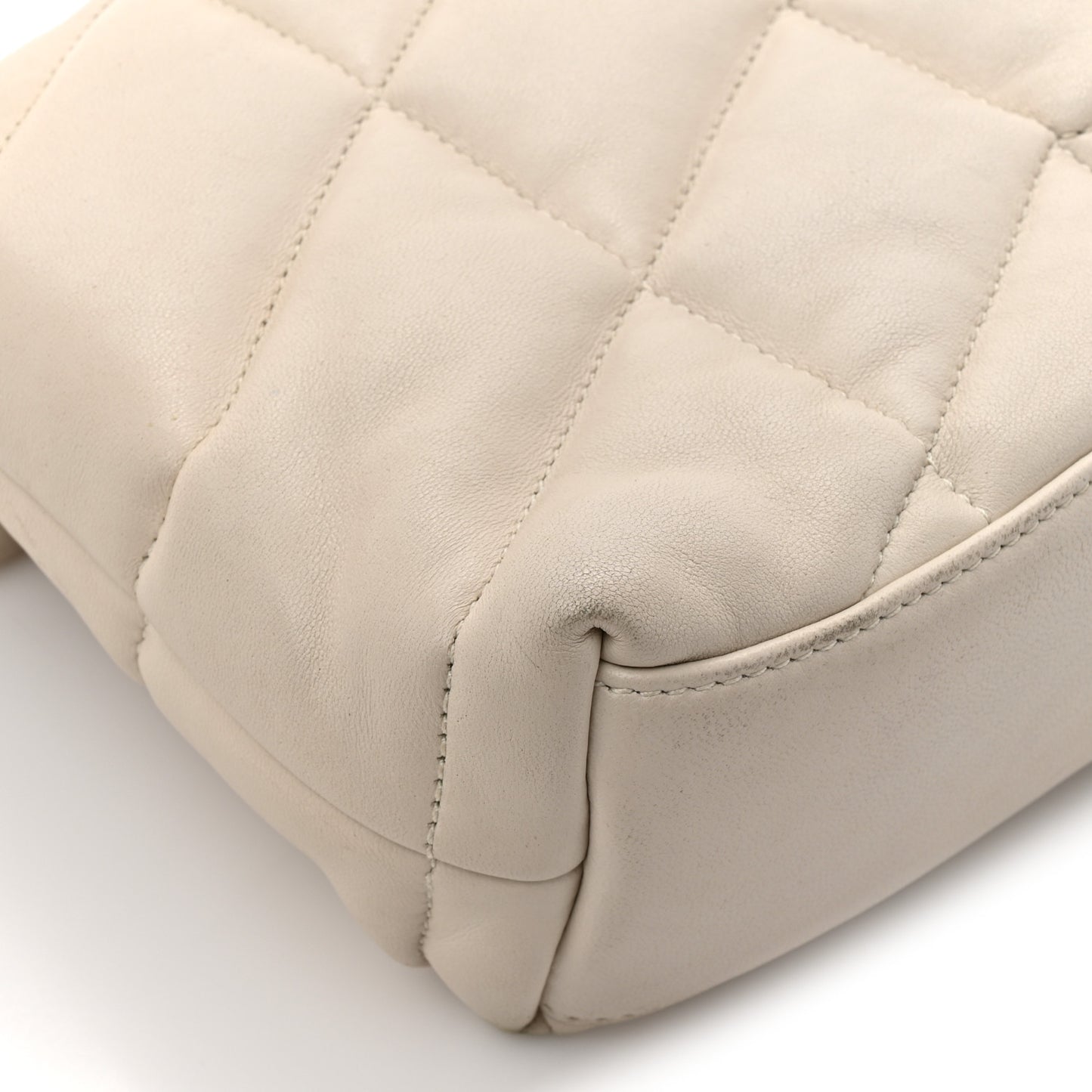 Lambskin Quilted Toy Loulou Puffer Monogram Chain Satchel Crema Soft Crema Soft